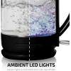 imageOVENTE Electric Glass Kettle 15 Liter 1500W Instant Hot Water Boiler Heater with ProntoFill Tech BoilDry Protection Automatic Shut Off Fast Boiling for Tea ampamp Coffee Black KG516B15L Glass Kettle Black