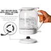 imageOVENTE Electric Glass Kettle 15 Liter 1500W Instant Hot Water Boiler Heater with ProntoFill Tech BoilDry Protection Automatic Shut Off Fast Boiling for Tea ampamp Coffee Black KG516B15L Glass Kettle White