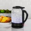 imageOVENTE Electric Glass Kettle 15 Liter 1500W Instant Hot Water Boiler Heater with ProntoFill Tech BoilDry Protection Automatic Shut Off Fast Boiling for Tea ampamp Coffee Black KG516B15L Glass Kettle Black