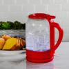 imageOVENTE Electric Glass Kettle 15 Liter 1500W Instant Hot Water Boiler Heater with ProntoFill Tech BoilDry Protection Automatic Shut Off Fast Boiling for Tea ampamp Coffee Black KG516B15L Glass Kettle Red