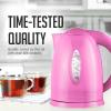 imageOVENTE Electric Kettle Hot Water Heater 17 Liter  BPA Free Fast Boiling Cordless Water Warmer  Auto Shut Off Instant Water Boiler for Coffee ampamp Tea Pot  White KP72WPink