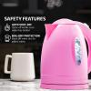 imageOVENTE Electric Kettle Hot Water Heater 17 Liter  BPA Free Fast Boiling Cordless Water Warmer  Auto Shut Off Instant Water Boiler for Coffee ampamp Tea Pot  White KP72WPink