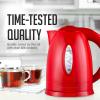 imageOVENTE Electric Kettle Hot Water Heater 17 Liter  BPA Free Fast Boiling Cordless Water Warmer  Auto Shut Off Instant Water Boiler for Coffee ampamp Tea Pot  White KP72WRed