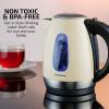 imageOVENTE Electric Kettle Stainless Steel Instant Water Boiler BPA Free 17 Liter 1100 Watts Fast Boiling with Cordless Body and Automatic Shut Off Safe and Perfect for Tea Coffee Milk Beige KS96BG