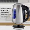 imageOVENTE Electric Kettle Stainless Steel Instant Water Boiler BPA Free 17 Liter 1100 Watts Fast Boiling with Cordless Body and Automatic Shut Off Safe and Perfect for Tea Coffee Milk Silver KS96S