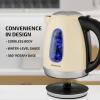 imageOVENTE Electric Kettle Stainless Steel Instant Water Boiler BPA Free 17 Liter 1100 Watts Fast Boiling with Cordless Body and Automatic Shut Off Safe and Perfect for Tea Coffee Milk Beige KS96BG