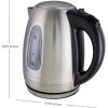 imageOVENTE Electric Kettle Stainless Steel Instant Water Boiler BPA Free 17 Liter 1100 Watts Fast Boiling with Cordless Body and Automatic Shut Off Safe and Perfect for Tea Coffee Milk Silver KS96S