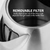 imageOVENTE Electric Kettle Stainless Steel Instant Water Boiler BPA Free 17 Liter 1100 Watts Fast Boiling with Cordless Body and Automatic Shut Off Safe and Perfect for Tea Coffee Milk Silver KS96S