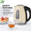 imageOVENTE Electric Kettle Stainless Steel Instant Water Boiler BPA Free 17 Liter 1100 Watts Fast Boiling with Cordless Body and Automatic Shut Off Safe and Perfect for Tea Coffee Milk Beige KS96BG