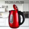 imageOVENTE Electric Kettle Stainless Steel Instant Water Boiler BPA Free 17 Liter 1100 Watts Fast Boiling with Cordless Body and Automatic Shut Off Safe and Perfect for Tea Coffee Milk Red KS96R