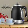 imageOVENTE Electric Kettle Water Boiler Stainless Steel 17 L Automatic ShutOff 1500W Cleo Collection Cool Touch Handle Portable Brew Coffee Maker Tea Heater w Boil Dry Protection Black KS755BBlack Matte