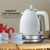 imageOVENTE Electric Kettle Water Boiler Stainless Steel 17 L Automatic ShutOff 1500W Cleo Collection Cool Touch Handle Portable Brew Coffee Maker Tea Heater w Boil Dry Protection Black KS755BWhite Matte