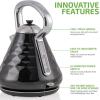 imageOVENTE Electric Kettle Water Boiler Stainless Steel 17 L Automatic ShutOff 1500W Cleo Collection Cool Touch Handle Portable Brew Coffee Maker Tea Heater w Boil Dry Protection Black KS755BBlack