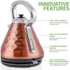imageOVENTE Electric Kettle Water Boiler Stainless Steel 17 L Automatic ShutOff 1500W Cleo Collection Cool Touch Handle Portable Brew Coffee Maker Tea Heater w Boil Dry Protection Black KS755BCopper