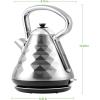imageOVENTE Electric Kettle Water Boiler Stainless Steel 17 L Automatic ShutOff 1500W Cleo Collection Cool Touch Handle Portable Brew Coffee Maker Tea Heater w Boil Dry Protection Black KS755BBrushed