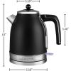 imageOVENTE Electric Kettle Water Boiler Stainless Steel 17 L Automatic ShutOff 1500W Cleo Collection Cool Touch Handle Portable Brew Coffee Maker Tea Heater w Boil Dry Protection Black KS755BBlack Matte