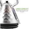 imageOVENTE Electric Kettle Water Boiler Stainless Steel 17 L Automatic ShutOff 1500W Cleo Collection Cool Touch Handle Portable Brew Coffee Maker Tea Heater w Boil Dry Protection Black KS755BBrushed