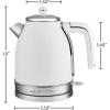 imageOVENTE Electric Kettle Water Boiler Stainless Steel 17 L Automatic ShutOff 1500W Cleo Collection Cool Touch Handle Portable Brew Coffee Maker Tea Heater w Boil Dry Protection Black KS755BWhite Matte
