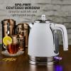 imageOVENTE Electric Kettle Water Boiler Stainless Steel 17 L Automatic ShutOff 1500W Cleo Collection Cool Touch Handle Portable Brew Coffee Maker Tea Heater w Boil Dry Protection Black KS755BWhite Matte