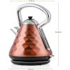 imageOVENTE Electric Kettle Water Boiler Stainless Steel 17 L Automatic ShutOff 1500W Cleo Collection Cool Touch Handle Portable Brew Coffee Maker Tea Heater w Boil Dry Protection Black KS755BCopper