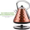 imageOVENTE Electric Kettle Water Boiler Stainless Steel 17 L Automatic ShutOff 1500W Cleo Collection Cool Touch Handle Portable Brew Coffee Maker Tea Heater w Boil Dry Protection Black KS755BCopper