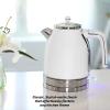 imageOVENTE Electric Kettle Water Boiler Stainless Steel 17 L Automatic ShutOff 1500W Cleo Collection Cool Touch Handle Portable Brew Coffee Maker Tea Heater w Boil Dry Protection Black KS755BWhite Matte