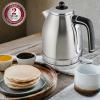 imageOVENTE Electric Kettle Water Boiler Stainless Steel 17 L Automatic ShutOff 1500W Cleo Collection Cool Touch Handle Portable Brew Coffee Maker Tea Heater w Boil Dry Protection Black KS755BSilver Matte