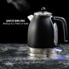 imageOVENTE Electric Kettle Water Boiler Stainless Steel 17 L Automatic ShutOff 1500W Cleo Collection Cool Touch Handle Portable Brew Coffee Maker Tea Heater w Boil Dry Protection Black KS755BBlack Matte
