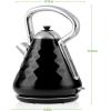 imageOVENTE Electric Kettle Water Boiler Stainless Steel 17 L Automatic ShutOff 1500W Cleo Collection Cool Touch Handle Portable Brew Coffee Maker Tea Heater w Boil Dry Protection Black KS755BBlack