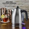imageOVENTE Electric Kettle Water Boiler Stainless Steel 17 L Automatic ShutOff 1500W Cleo Collection Cool Touch Handle Portable Brew Coffee Maker Tea Heater w Boil Dry Protection Black KS755BSilver Matte