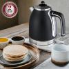 imageOVENTE Electric Kettle Water Boiler Stainless Steel 17 L Automatic ShutOff 1500W Cleo Collection Cool Touch Handle Portable Brew Coffee Maker Tea Heater w Boil Dry Protection Black KS755BBlack Matte