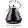 imageOVENTE Electric Kettle Water Boiler Stainless Steel 17 L Automatic ShutOff 1500W Cleo Collection Cool Touch Handle Portable Brew Coffee Maker Tea Heater w Boil Dry Protection Black KS755BBlack