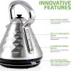 imageOVENTE Electric Kettle Water Boiler Stainless Steel 17 L Automatic ShutOff 1500W Cleo Collection Cool Touch Handle Portable Brew Coffee Maker Tea Heater w Boil Dry Protection Black KS755BBrushed
