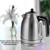 imageOVENTE Electric Kettle Water Boiler Stainless Steel 17 L Automatic ShutOff 1500W Cleo Collection Cool Touch Handle Portable Brew Coffee Maker Tea Heater w Boil Dry Protection Black KS755BSilver Matte