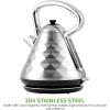 imageOVENTE Electric Kettle Water Boiler Stainless Steel 17 L Automatic ShutOff 1500W Cleo Collection Cool Touch Handle Portable Brew Coffee Maker Tea Heater w Boil Dry Protection Black KS755BBrushed