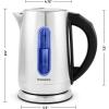 imageOVENTE Electric Tea Kettle Stainless Steel 17 Liter Instant Water Boiler Heater Cordless with Temperature Control Automatic Shut Off and Keep Warm Function for Coffee Milk Chocolate Red KS58RSilver