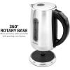 imageOVENTE Electric Tea Kettle Stainless Steel 17 Liter Instant Water Boiler Heater Cordless with Temperature Control Automatic Shut Off and Keep Warm Function for Coffee Milk Chocolate Red KS58RSilver