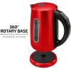 imageOVENTE Electric Tea Kettle Stainless Steel 17 Liter Instant Water Boiler Heater Cordless with Temperature Control Automatic Shut Off and Keep Warm Function for Coffee Milk Chocolate Red KS58RRed