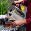 imageOVENTE Electric Tea Kettle Stainless Steel 17 Liter Instant Water Boiler Heater Cordless with Temperature Control Automatic Shut Off and Keep Warm Function for Coffee Milk Chocolate Red KS58RSilver