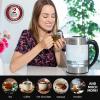 imageOVENTE Glass Electric Kettle Hot Water Boiler 17 Liter ProntoFill Tech w Stainless Steel Filter  1500W BPA Free Cordless Instant Water Heater Kettle for Coffee ampamp Tea Maker  Silver KG612SGlass Kettle