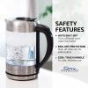 imageOVENTE Glass Electric Kettle Hot Water Boiler 17 Liter ProntoFill Tech w Stainless Steel Filter  1500W BPA Free Cordless Instant Water Heater Kettle for Coffee ampamp Tea Maker  Silver KG612SClear
