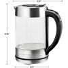 imageOVENTE Glass Electric Kettle Hot Water Boiler 17 Liter ProntoFill Tech w Stainless Steel Filter  1500W BPA Free Cordless Instant Water Heater Kettle for Coffee ampamp Tea Maker  Silver KG612SClear  Teapot