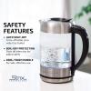 imageOVENTE Glass Electric Kettle Hot Water Boiler 17 Liter ProntoFill Tech w Stainless Steel Filter  1500W BPA Free Cordless Instant Water Heater Kettle for Coffee ampamp Tea Maker  Silver KG612SGlass Kettle