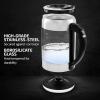 imageOVENTE Glass Electric Kettle Hot Water Boiler 17 Liter ProntoFill Tech w Stainless Steel Filter  1500W BPA Free Cordless Instant Water Heater Kettle for Coffee ampamp Tea Maker  Silver KG612SClear