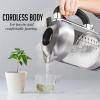 imageOVENTE Glass Electric Kettle Hot Water Boiler 17 Liter ProntoFill Tech w Stainless Steel Filter  1500W BPA Free Cordless Instant Water Heater Kettle for Coffee ampamp Tea Maker  Silver KG612SSilver