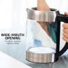 imageOVENTE Glass Electric Kettle Hot Water Boiler 17 Liter ProntoFill Tech w Stainless Steel Filter  1500W BPA Free Cordless Instant Water Heater Kettle for Coffee ampamp Tea Maker  Silver KG612SClear