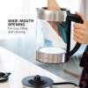 imageOVENTE Glass Electric Kettle Hot Water Boiler 17 Liter ProntoFill Tech w Stainless Steel Filter  1500W BPA Free Cordless Instant Water Heater Kettle for Coffee ampamp Tea Maker  Silver KG612SGlass Kettle