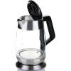imageOvente Electric Hot Water Glass Kettle 18 Liter with 5 Heat Settings and LED Lights 1100 Watts Fast Heating and Keep Warm Function Perfect for Coffee Tea or Boiling Water Silver KG660S