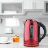 imageOvente Electric Stainless Steel Hot Water Kettle 17 Liter with 5 Temperature Control ampamp Concealed Heating Element BPAFree 1100 Watt Tea Maker with Auto ShutOff and Keep Warm Setting Red KS89R