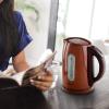 imageOvente Electric Stainless Steel Hot Water Kettle 17 Liter with 5 Temperature Control ampamp Concealed Heating Element BPAFree 1100 Watt Tea Maker with Auto ShutOff and Keep Warm Setting Brown KS89BRBrown